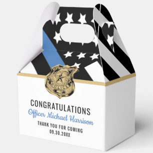 Police Academy Graduation Thin Blue Line Flag Favour Box