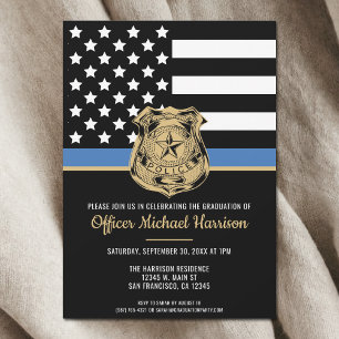 Police Academy Law Enforcement Graduation Party Invitation