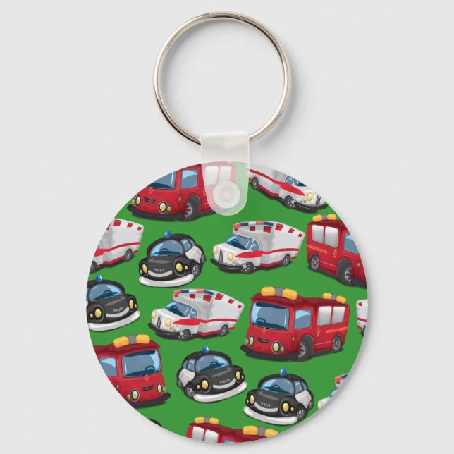 Police, Ambulance and Fire Service transport Key Ring (Front)