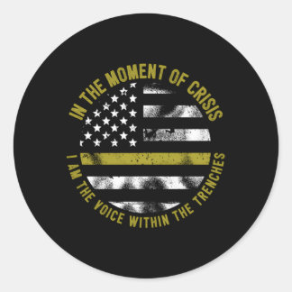 Police And Fire Dispatcher Thin Gold Line Classic Round Sticker