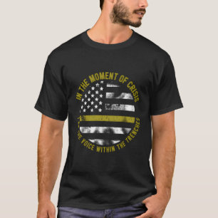 Police And Fire Dispatcher Thin Gold Line T-Shirt