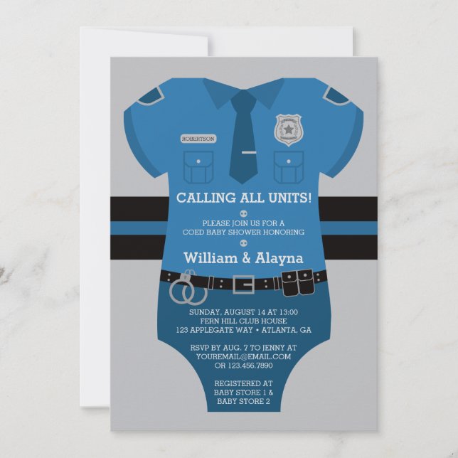 Police Baby Shower Invitation (Front)
