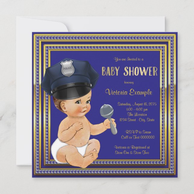 Police Baby Shower Invitations (Front)