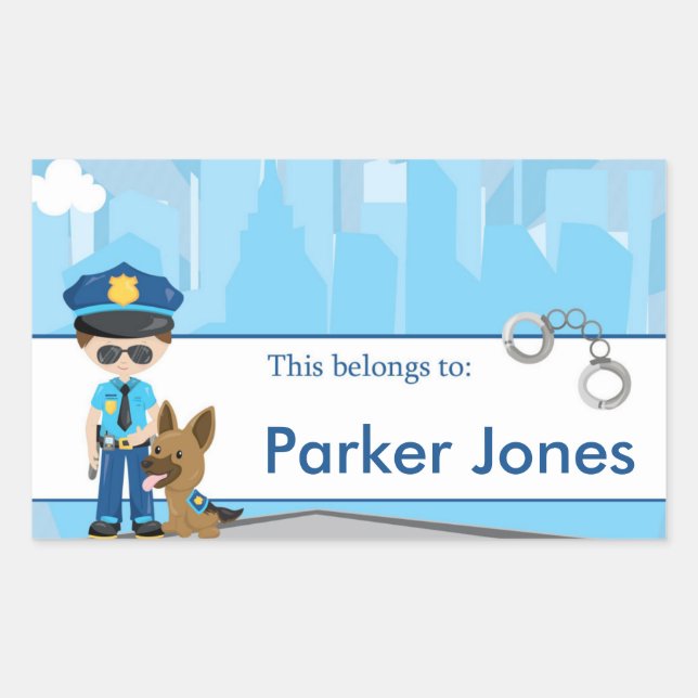 Police Back to School Personalised Labels (Front)