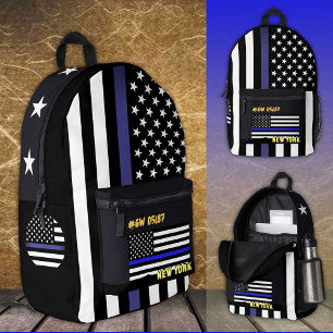 Police Backpack, Thin Blue Line bag, American Flag Printed Backpack