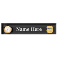 Police badge and cuffs add name nameplate