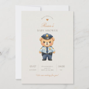 Police Badge Baby Shower Invite — Law Enforcement 