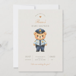 Police Badge Baby Shower Invite — Law Enforcement 