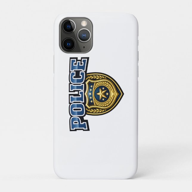 Police Badge Bold Text Design Case-Mate iPhone Case (Back)