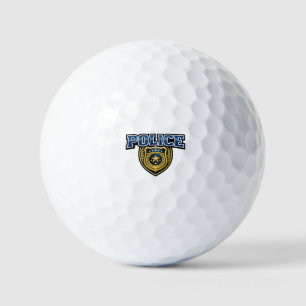 Police Badge Bold Text Design Golf Balls
