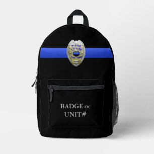Police Badge Printed Backpack