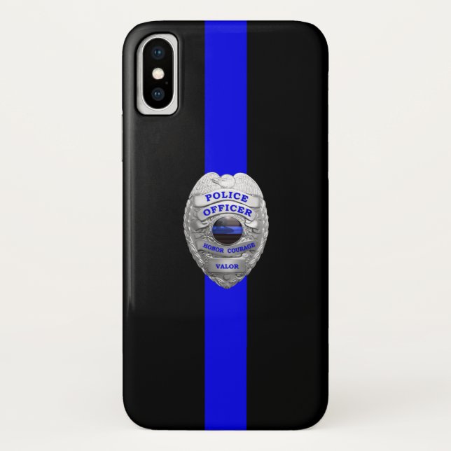 Police Badge Thin Blue Line Case-Mate iPhone Case (Back)