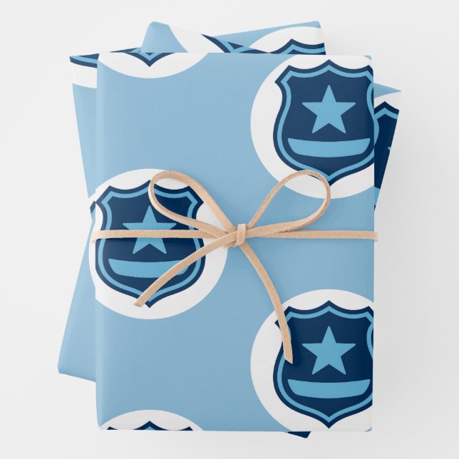 Police Badge Wrapping Paper Sheet (In situ)
