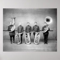 Police Band Tuba Players, 1915. Vintage Photo