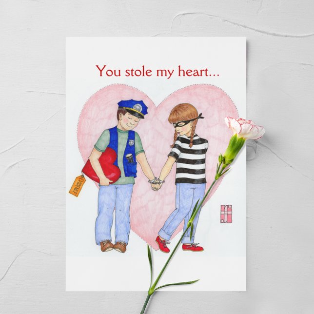 Police Be Mine Valentine Card (customisable) (Creator Uploaded)