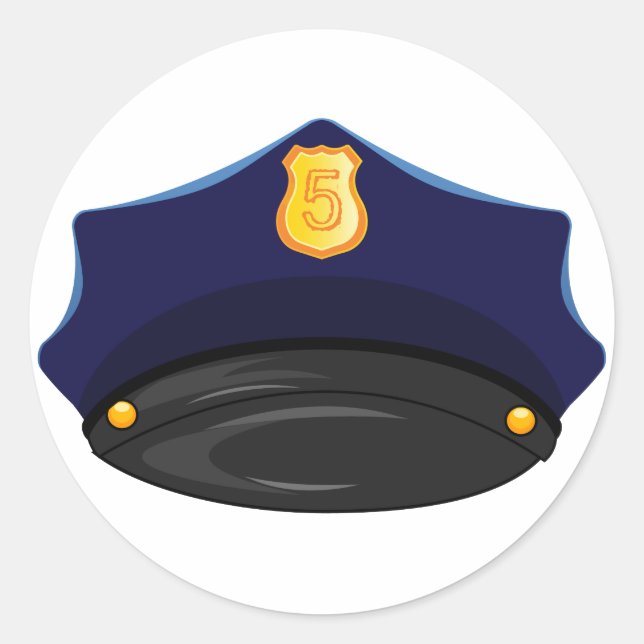 Police Birthday Classic Round Sticker (Front)