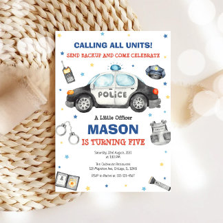 Police Birthday Invitation Police Officer Party