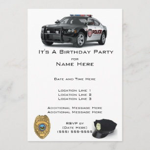 Police Birthday Invitations