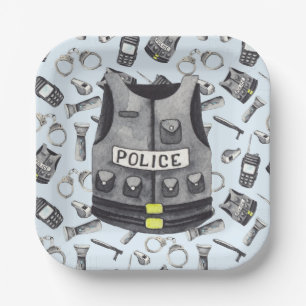 Police Birthday Paper Plate