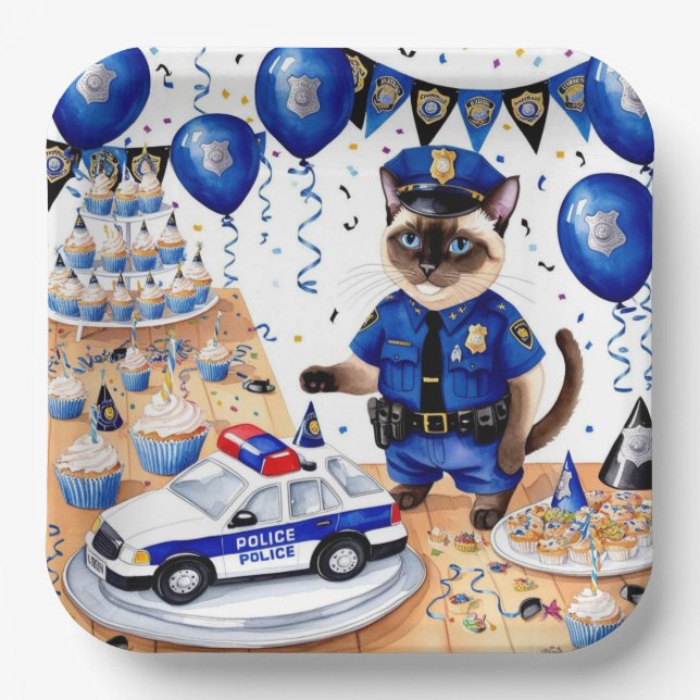 Police Birthday  Paper Plate (Front)