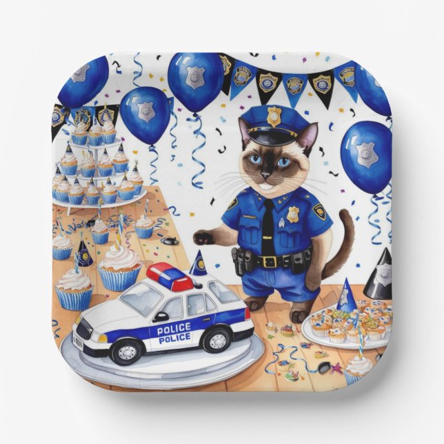 Police Birthday  Paper Plate (Front)