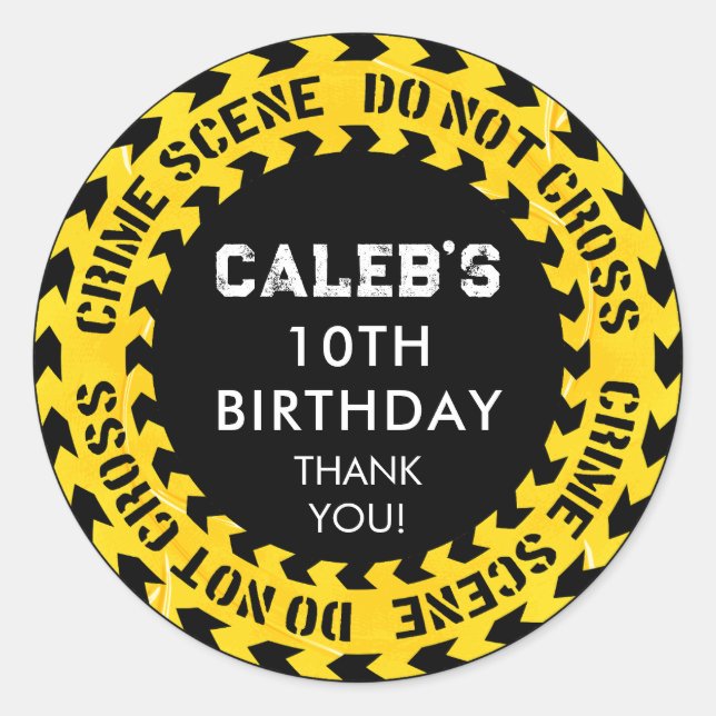 Police Birthday party Crime Scene Do not cross Classic Round Sticker (Front)