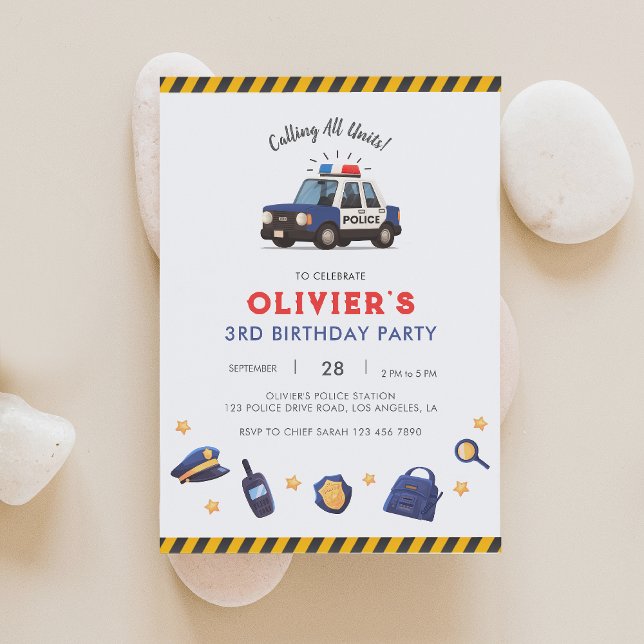 Police Birthday Party Invitation 2 (Creator Uploaded)
