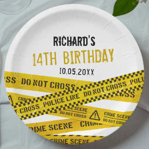 Police Birthday party with do not cross Paper Plate