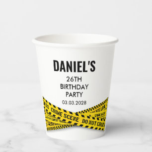 Police Birthday Party with Yellow Police Line Paper Cups