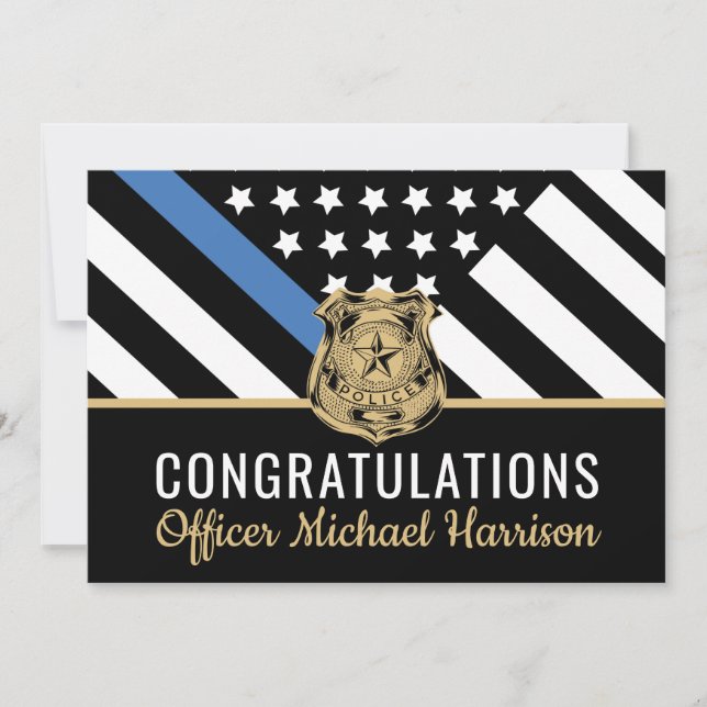 Police Blue Line Flag Congratulations Graduation (Front)