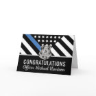 Police Blue Line Flag Congratulations Graduation