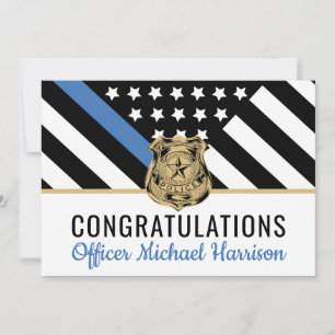 Police Blue Line Flag Congratulations Retirement