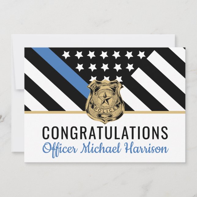Police Blue Line Flag Congratulations Retirement (Front)