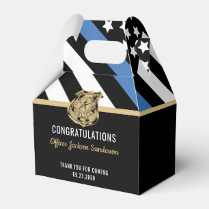 Police Blue Line Flag Congratulations Retirement Favour Box