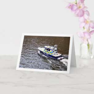 Police Boat on the River Thames, London Card