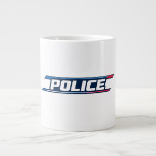 POLICE Bold Typography Streetwear Large Coffee Mug