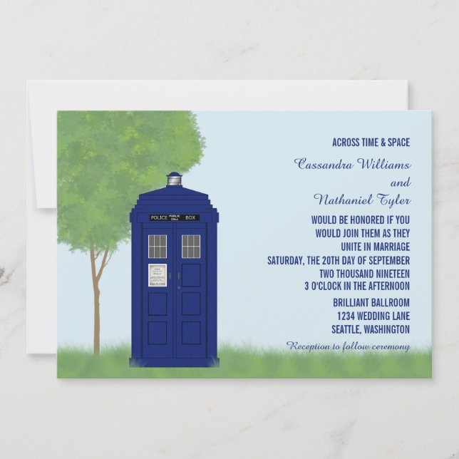 Police Box Wedding Invite v4 (Front)