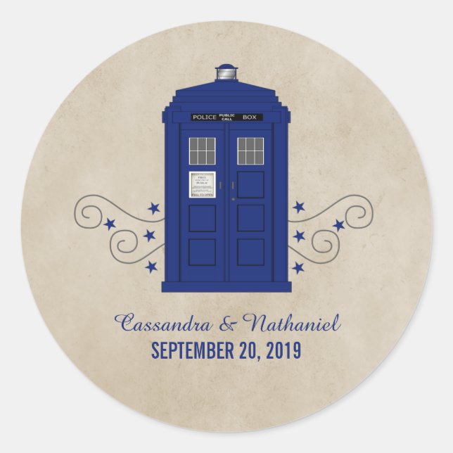 Police Box Wedding Stickers v6 (Front)