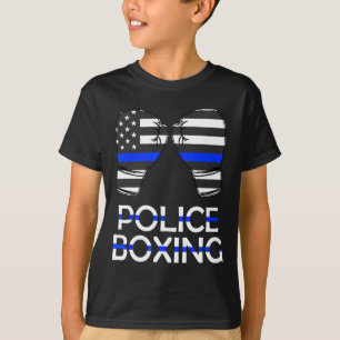 Police Boxing Blue Line Boxing Gloves Sport Gift S T-Shirt