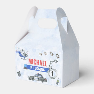 Police Boy 1st Birthday Party Favour Box