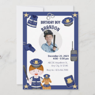 Police boy Invitation