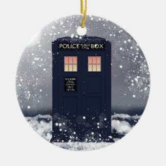 Police Call Box Ceramic Tree Decoration