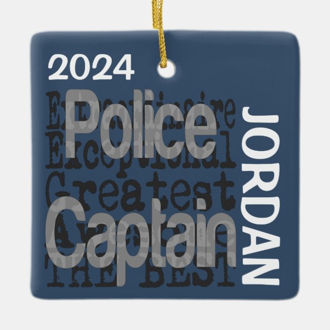 Police Captain Extraordinaire CUSTOM Ceramic Ornament (Front)