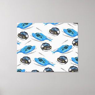 Police Car and helicopter Canvas Print
