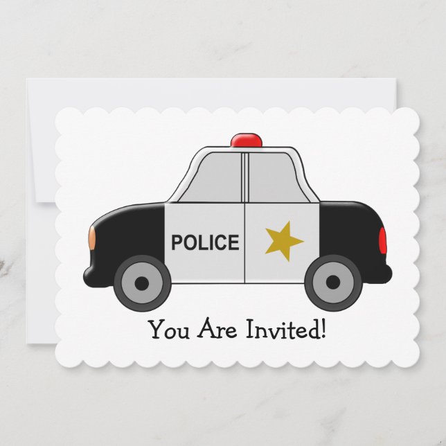 Police Car Birthday Invitation (Front)