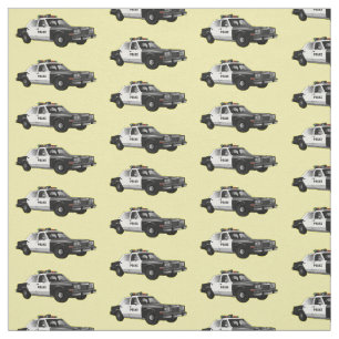 Police car cartoon illustration fabric