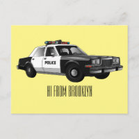 Police car cartoon illustration