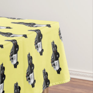 Police car cartoon illustration tablecloth