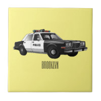Police car cartoon illustration