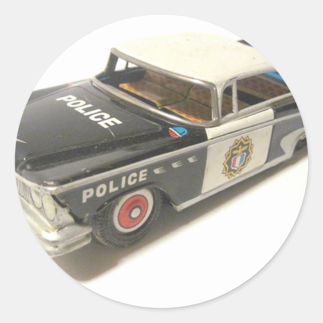Police Car Classic Round Sticker (Front)